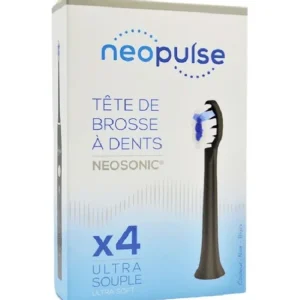 NEOPULSE Recharge 4 Tetes de Brosse à Dent Ultra Souple Noir