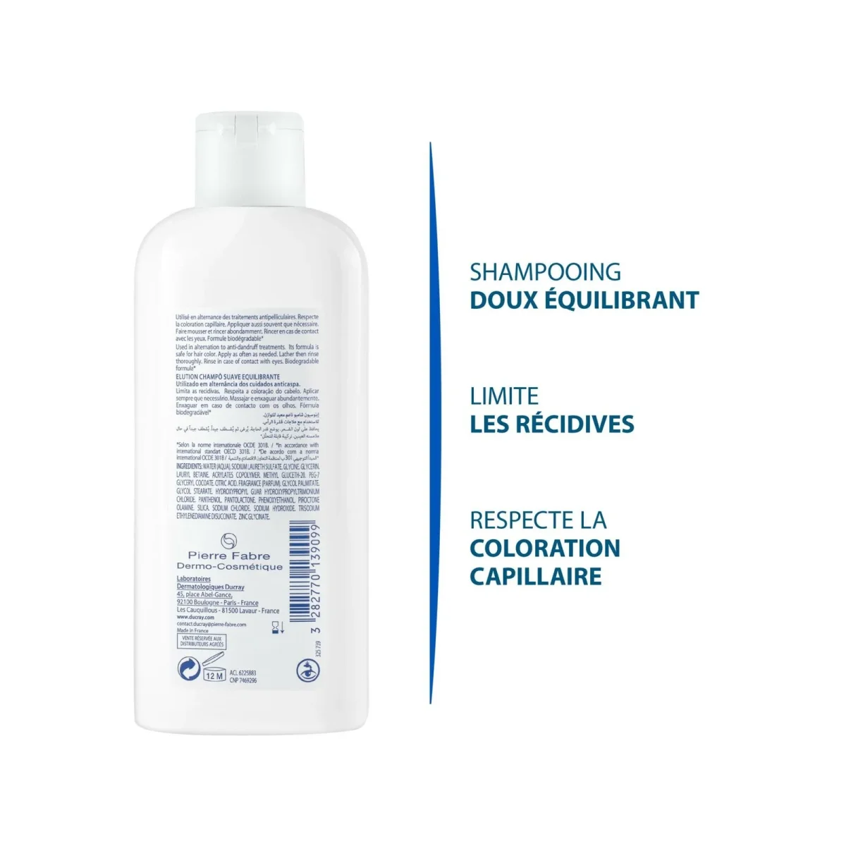 Ducray — Shampooing doux équilibrant — Shampoing doux antipelliculaire — ELUTION 200 ml – Image 5