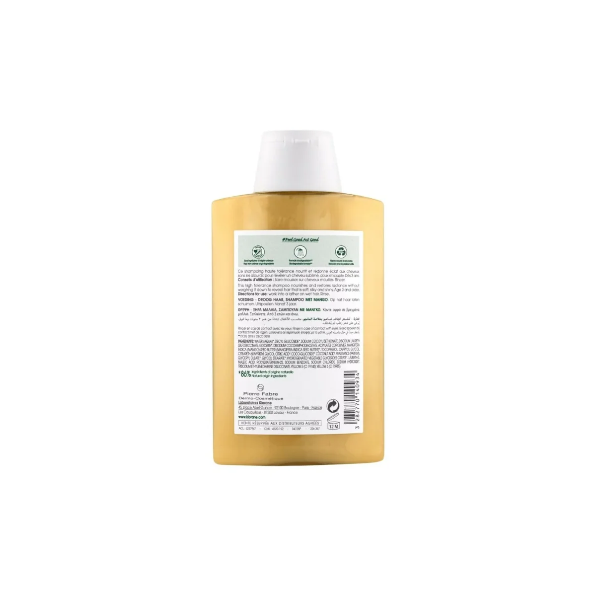 Klorane – Shampoing Nutrition à la Mangue – Cheveux secs 200 ml – Image 4