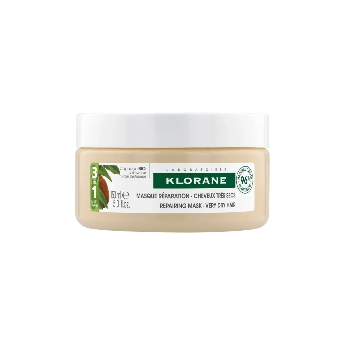 Klorane – Masque Réparation 3 en 1 au Cupuaçu BIO – Cheveux très secs 150 ml – Image 2