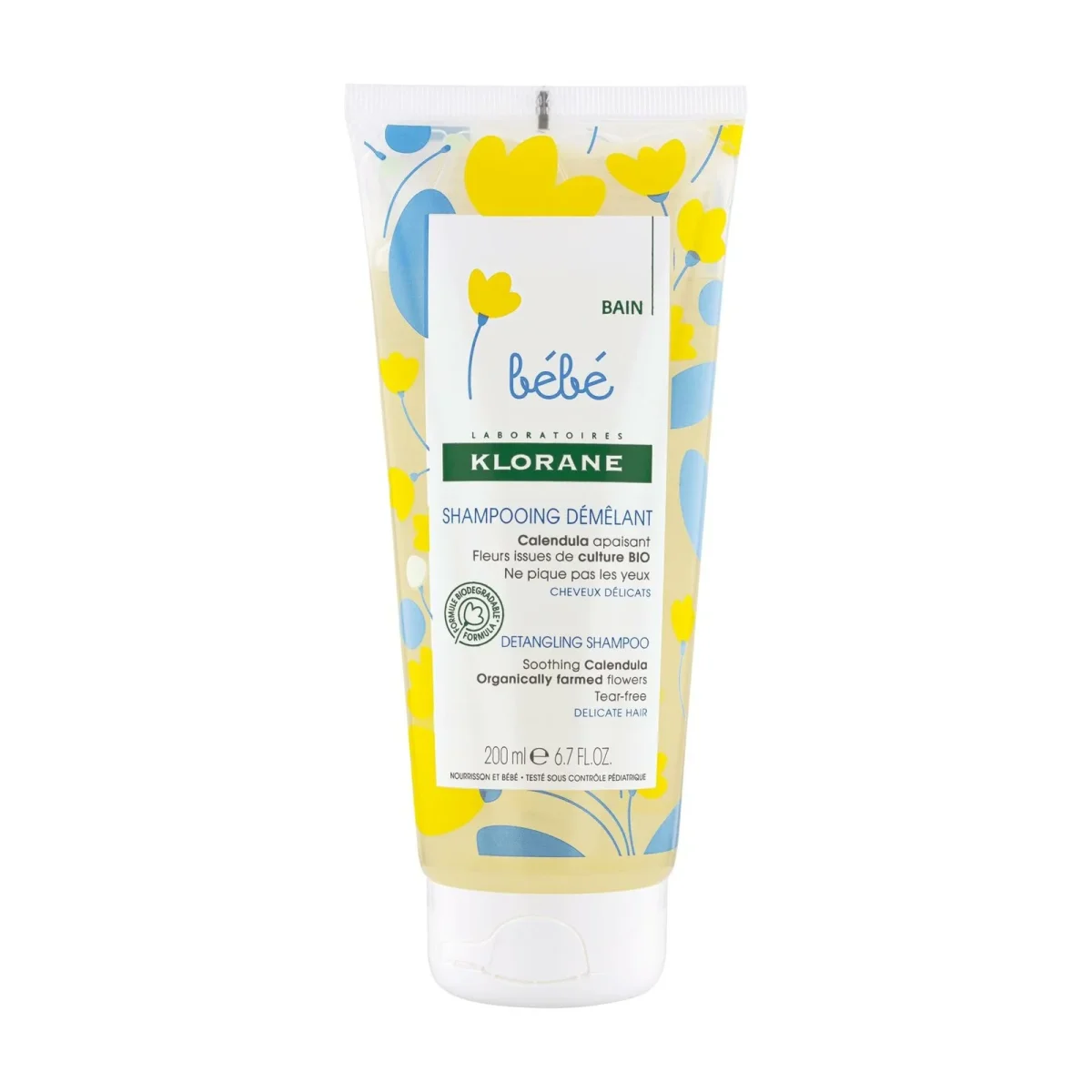 Klorane – Shampoing démêlant au Calendula apaisant – Bébé – Cheveux délicats 200 ml – Image 2