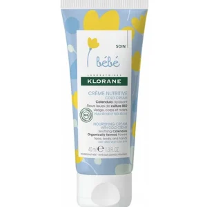 Klorane – Crème nutritive au Cold Cream et Calendula – Bébé – Peau sèche et très sèche 40 ml