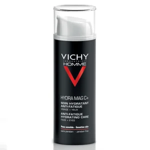 Vichy Homme Hydra Mag C+ Soin Hydratant Anti-Fatigue Visage et Yeux Sensibles | 50ml
