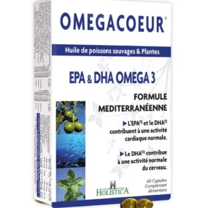 Holistica Omegacoeur Huile de Poisson – 60 Capsules Molles