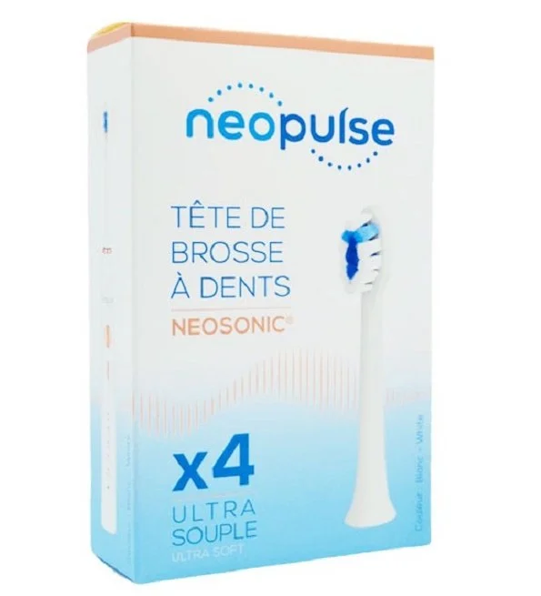 NEOPULSE Recharge 4 Tetes de Brosse à Dent Ultra Souple Blanc – Image 2
