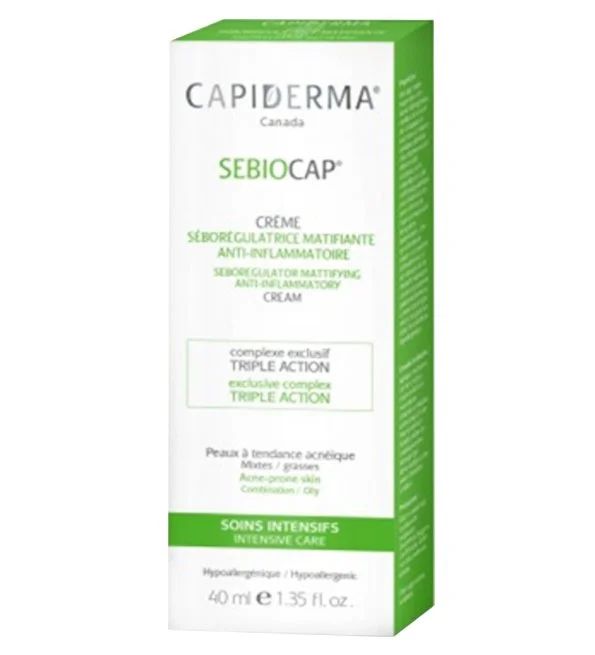 Capiderma – Sebiocap Crème anti-inflammation pour peaux à tendance acnéique – 40 ml – Image 3