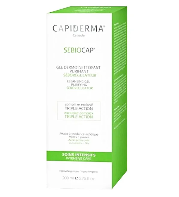Capiderma – Sebiocap gel dermo-nettoyant pour peaux à tendance acnéique – 200 ml – Image 3