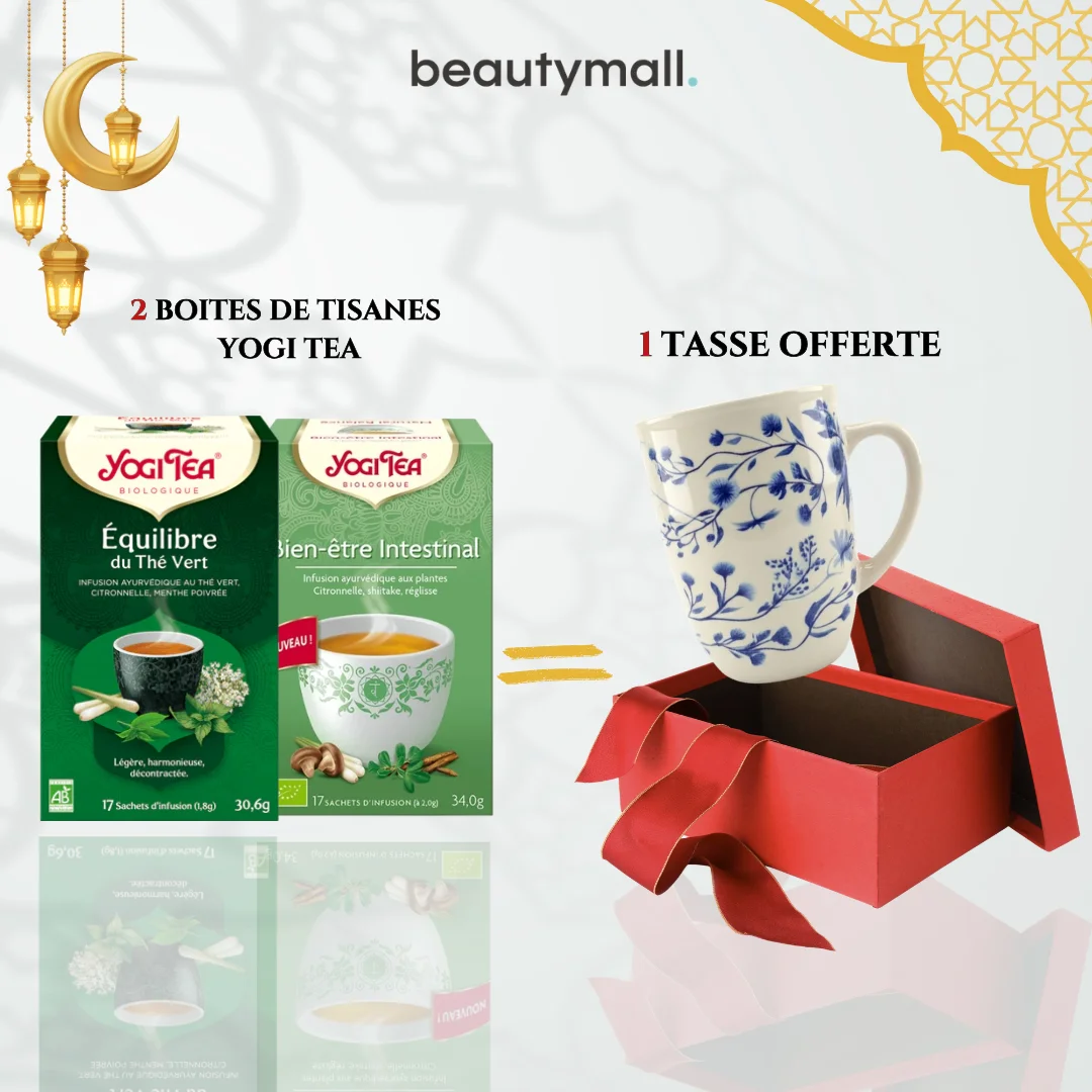 Yogi Tea Équilibre du Thé Vert 17×2g + Bien-Être Intestinal 17×2g – Tasse Offerte – Image 2