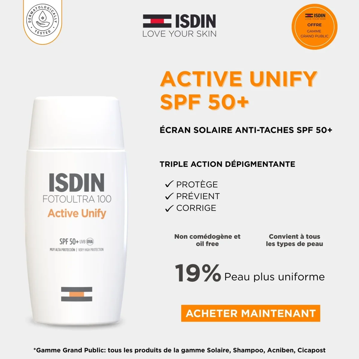 ISDIN Foto ultra active unify Transparent spf50+ 50ml = Magic Repair 10ml – Image 4
