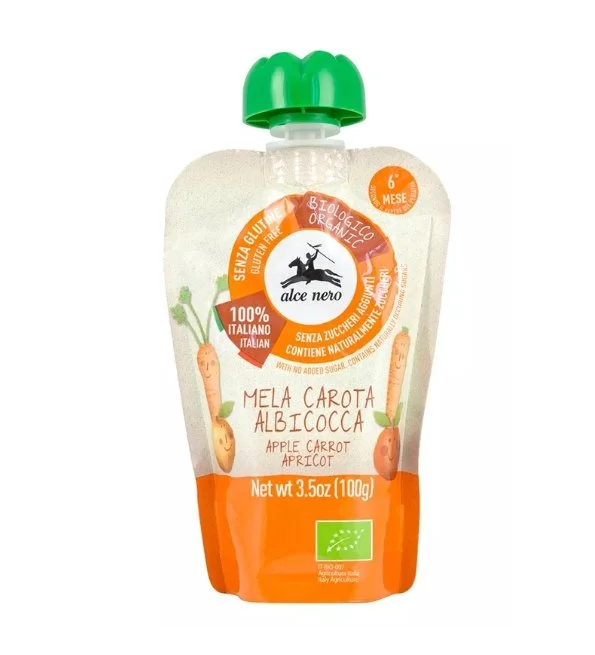 ALCE NERO PUREE DE POMME CAROTTE ET ABRICOT 100G – Image 2