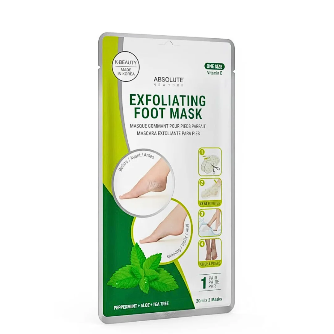 Absolute New York Exfolianting Foot Mask Pepper Mint Aloe Tea Tree New – Image 2