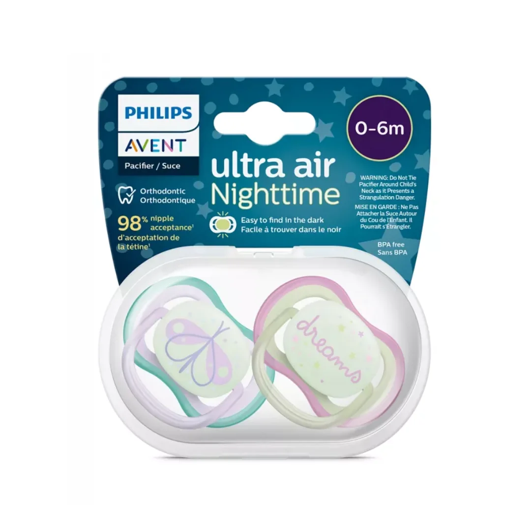 Avent Sucette Ultra Air Night Time 0-6m Scf376/19 Girl – Image 2