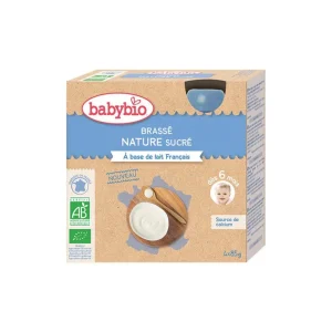 BABYBIO GOURDE BRASSE AU LAIT DE VACHE NATURE 4 x 85G