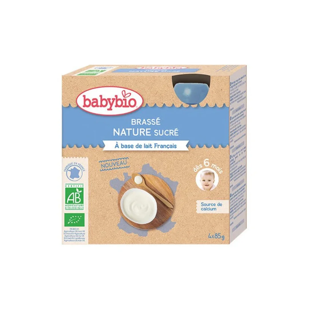 BABYBIO GOURDE BRASSE AU LAIT DE VACHE NATURE 4 x 85G – Image 2