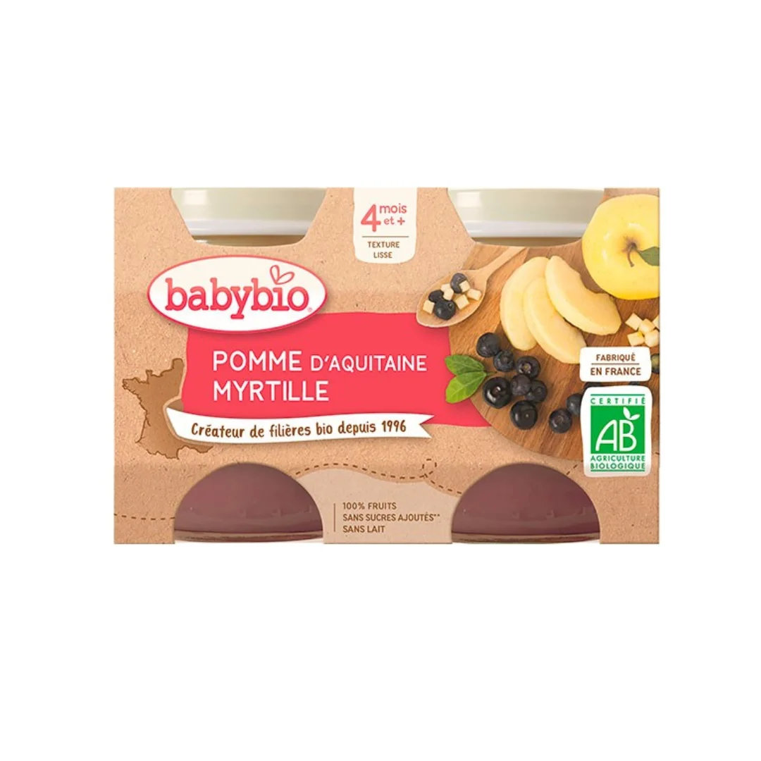 BABYBIO PETIT POT POMME MYRTILLE 2 x 130G – Image 2