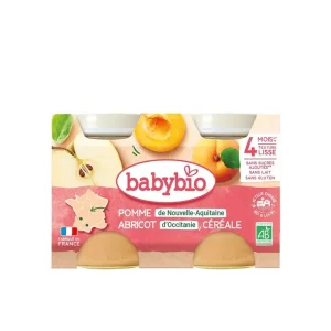 BABYBIO PETIT POT POMME ABRICOT CEREALES 2 x 130G