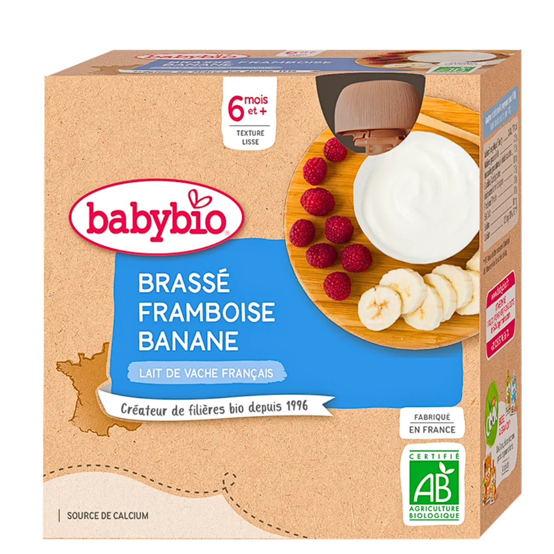Babybio Gourde Brasse Framboise Banane 4x85g – Image 2