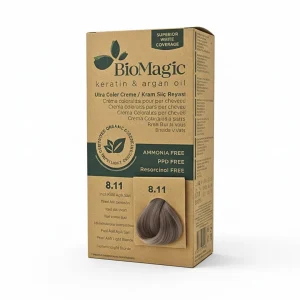 Biomagic Hair Color Cream Kit 8/11 Intense Ash Light Blonde