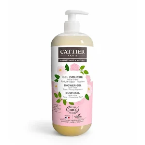 Cattier Gel Douche Aloe Vera Parfum Rose Pivoine 1L