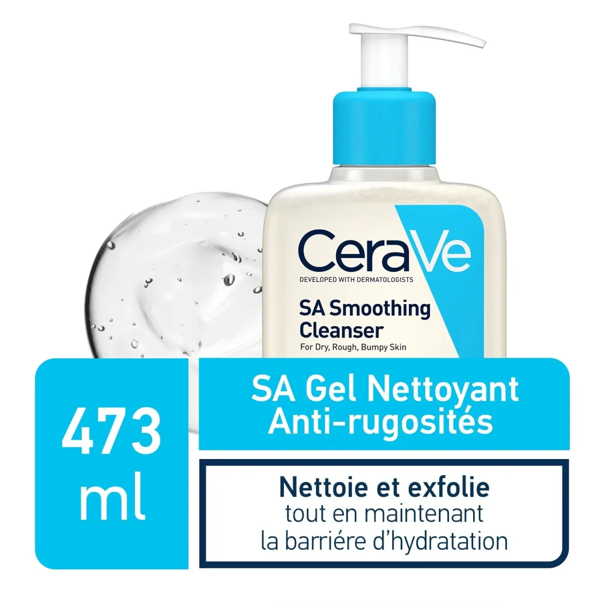 CeraVe SA Gel Nettoyant Anti-Rugosités | Peau Sèche Et Rugueuse | 473ml – Image 2