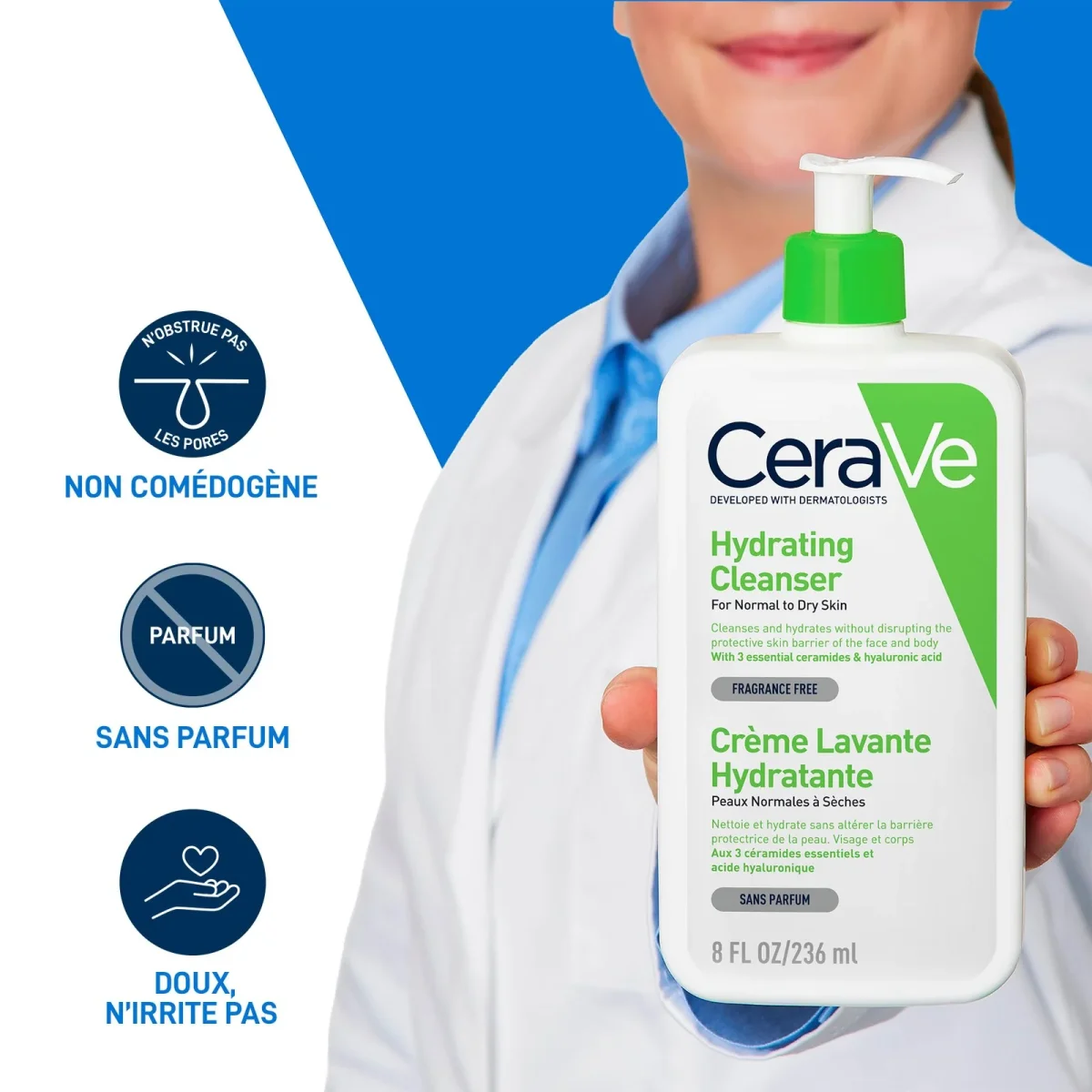 CeraVe Crème Lavante Hydratante Peau Normale à Sèche | 236ml – Image 7
