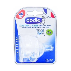 Dodie 2 Tetines Ini+ Anti-Colic D4 +6m Liquide Epaise 2Age