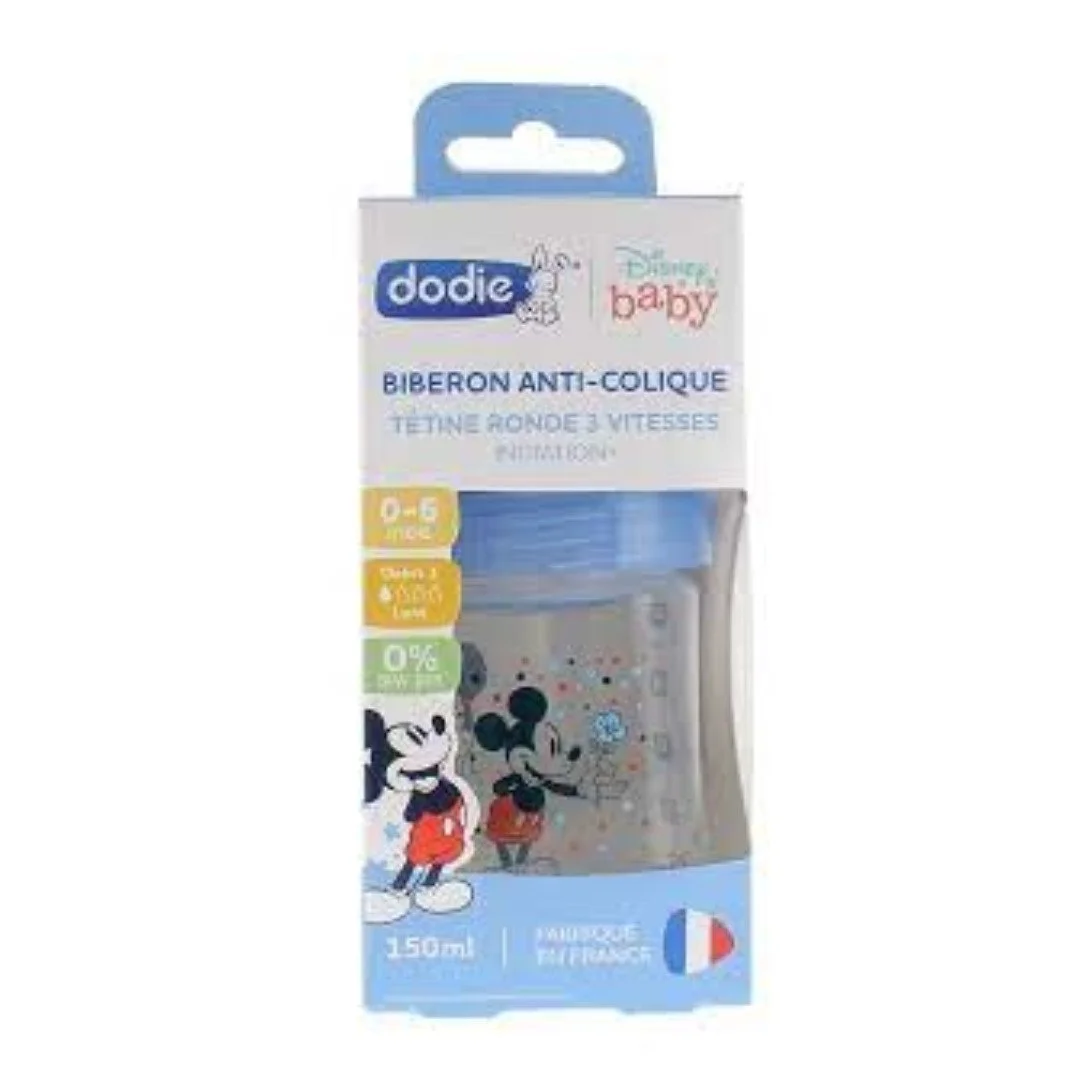 Dodie Biberon Anti-Colique Mickey Bleu 0-6m 150ml – Image 2