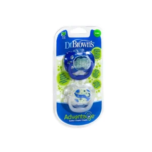 Dr Brown’s 2 Sucette Advantage Ocean Bleu 0-6m