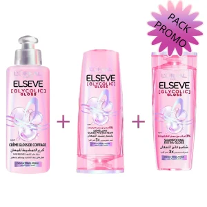 L&rsquo;Oreal Paris Elseve Glycolic Gloss Shampoing + Demelant + Soin Lamination Pack
