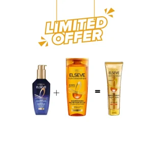 L’Oreal Paris Elseve Routine Ex Oil MID Huile 100ml + Shampooing 200ml+ Oil Replacement 125ml