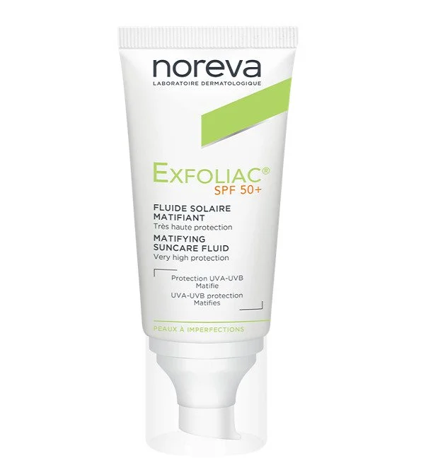 NOREVA EXFOLIAC FLUIDE SOLAIRE MATIFIANT SPF50+ 40ml – Image 2