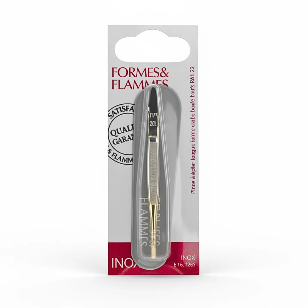 Formes&Flammes Pince A Epiler Acier Forge Bouts Dores Forme Crabe 9cm Refrence 21 – Image 2