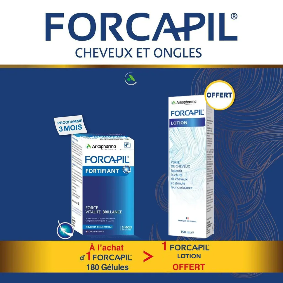 Forcapil Boite 180 Gelules + Lotion Fortifiant 150ml Pack – Image 2