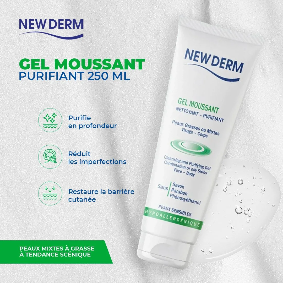 NEW DERM GEL MOUSSANT PURIFIANT 250 ML – Image 3