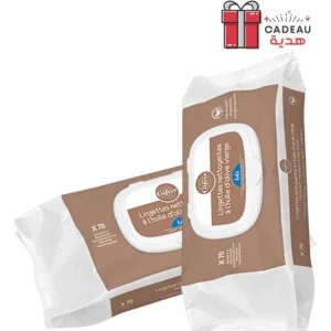Gifrer Lingettes Nettoyantes à l&rsquo;Huile d&rsquo;Olive Vierge – 70 Piéces Lot de 2