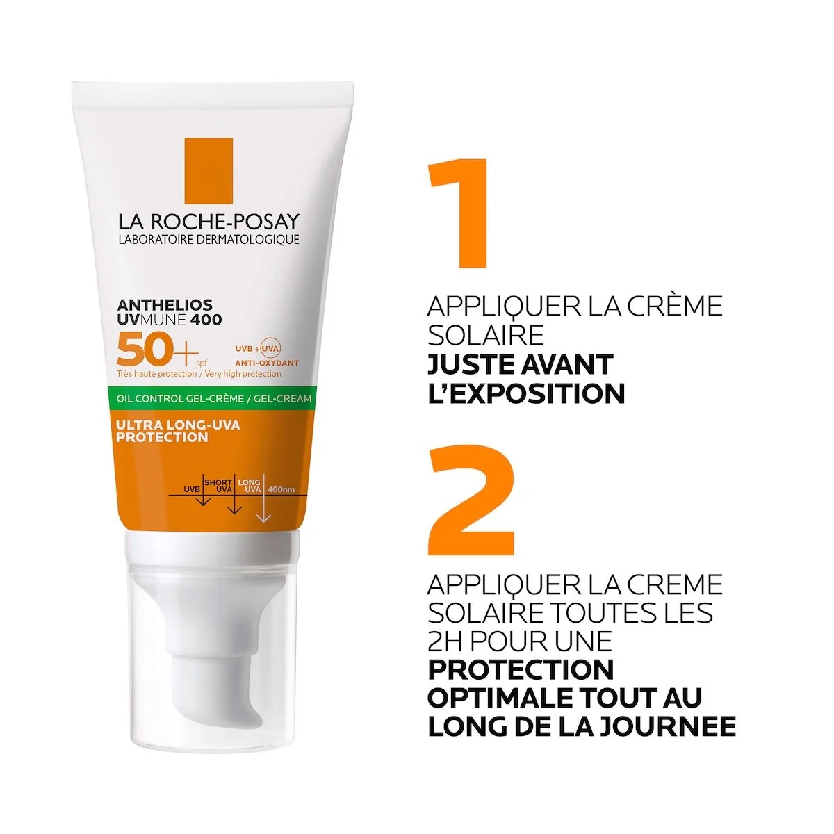 La Roche-Posay Anthelios UVMUNE400 Oil Control Invisible SPF50+ Peau Mixte à Grasse Acnéique | 50ml = Effaclar Gel Miniture Offert – Image 8