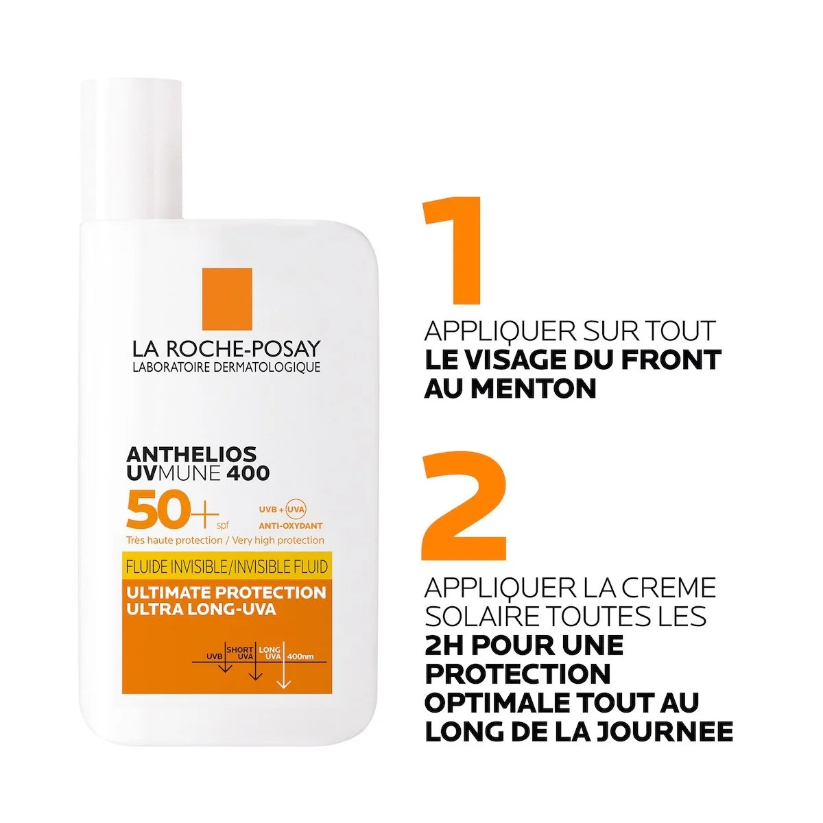 La Roche-Posay ANTHELIOS UVMUNE 400 crème solaire fluide invisible | peaux sensibles | 50ml = Eau Thermal Offerte – Image 8