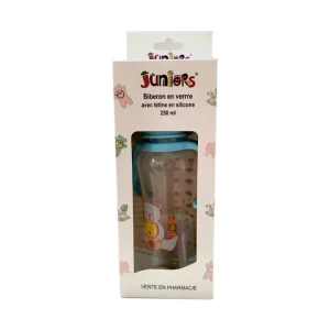 Juniors biberons en verre+poignet GM 250ml (fille/ graçon)