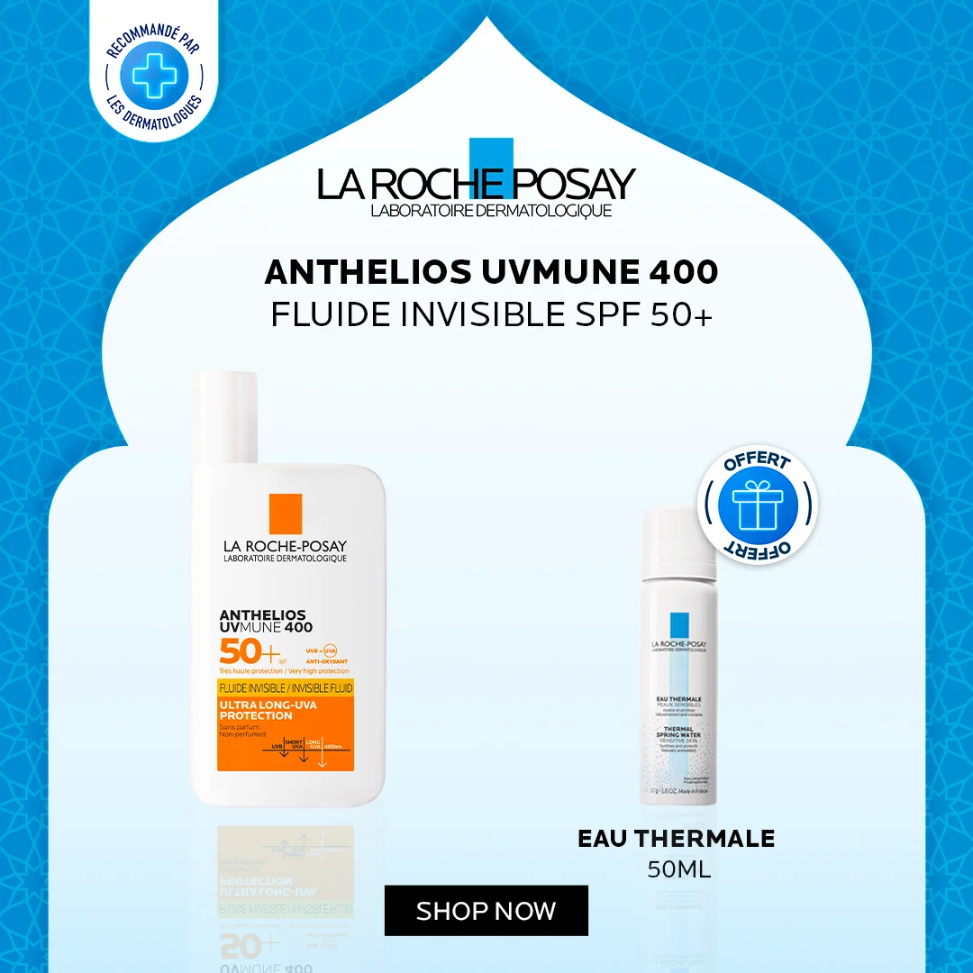 La Roche-Posay ANTHELIOS UVMUNE 400 Crème Solaire Fluide Invisible = Eau Thermale 50ml Offerte