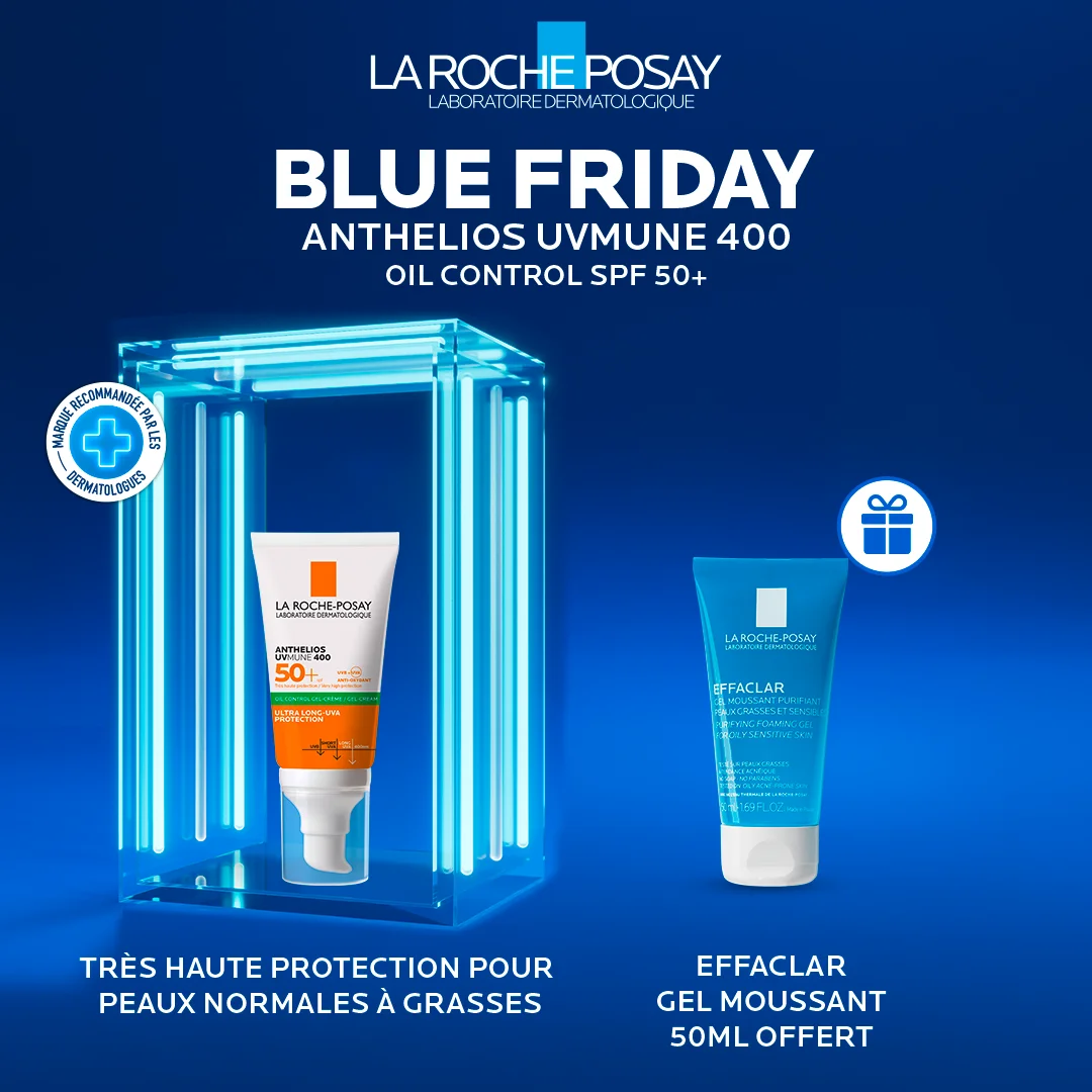 La Roche-Posay Anthelios UVMUNE400 Oil Control Invisible SPF50+ Peau Mixte à Grasse Acnéique | 50ml = Effaclar Gel Miniture Offert – Image 2