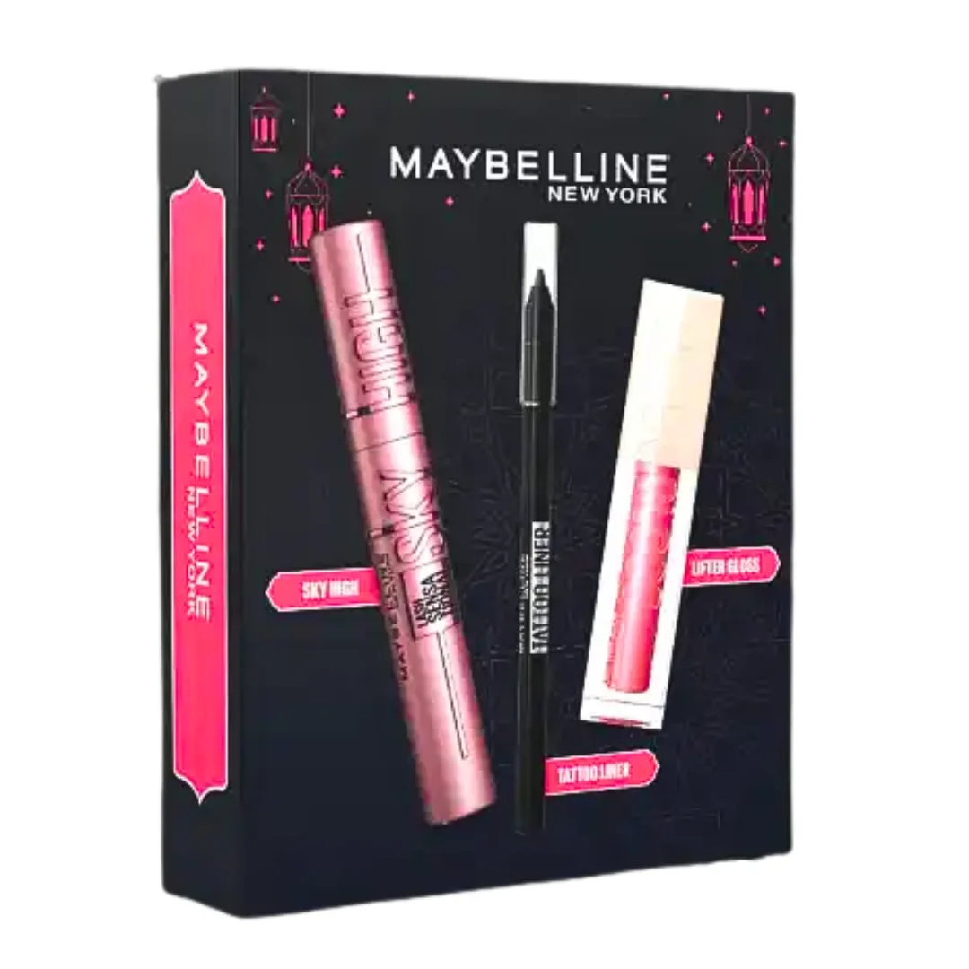 Maybelline Eid Sky High + Lifter Gloss004 Silk + Tatt Gel Liner Pack
