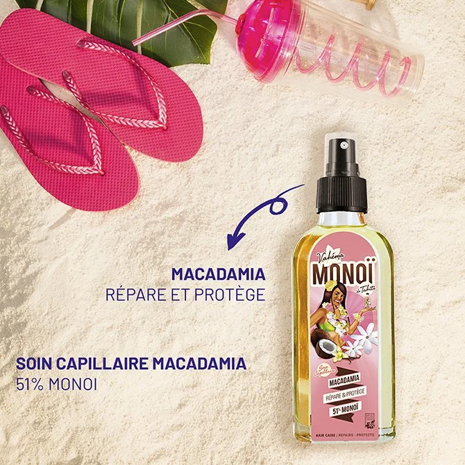 Vahéma Monoi Soin Capillaire Macadamia – 51% Monoï – 100ml – Image 3