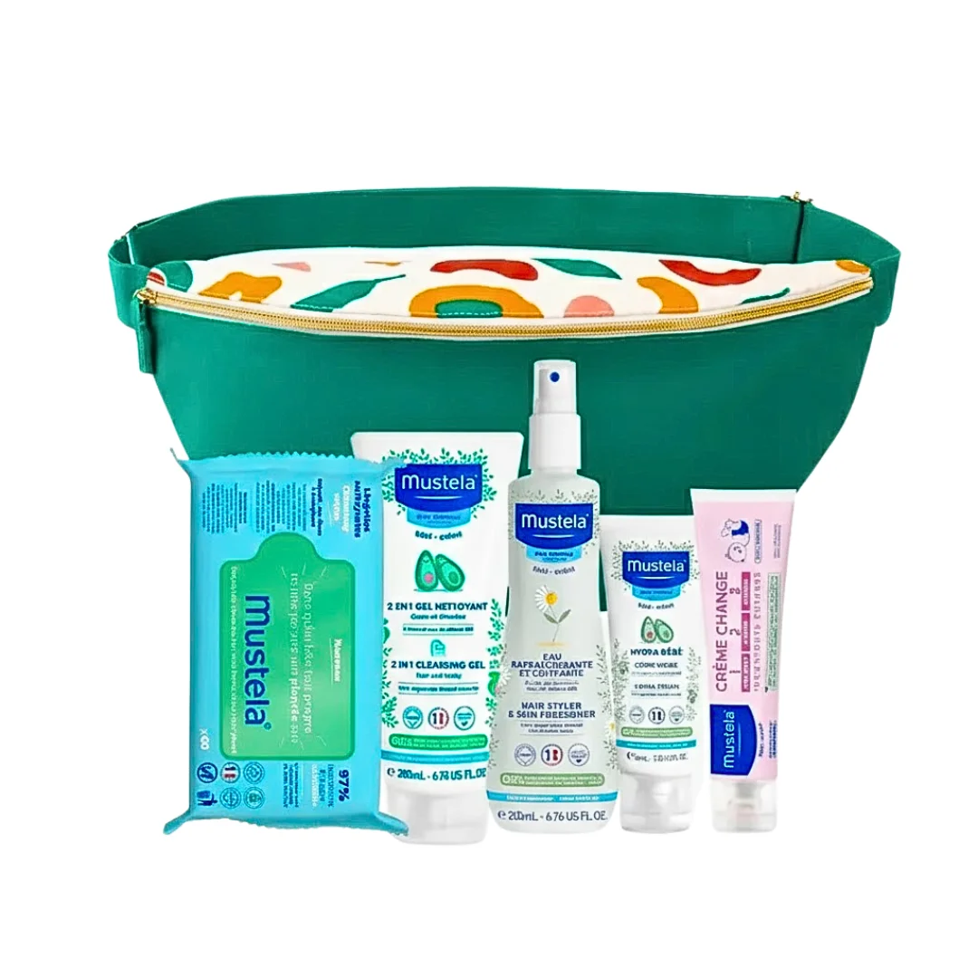 Mustela Sac Banane 2en1+Lingette Nettoyent+Eau Rafraîchissante 200ml+Creme visage+Creme Change – Image 2