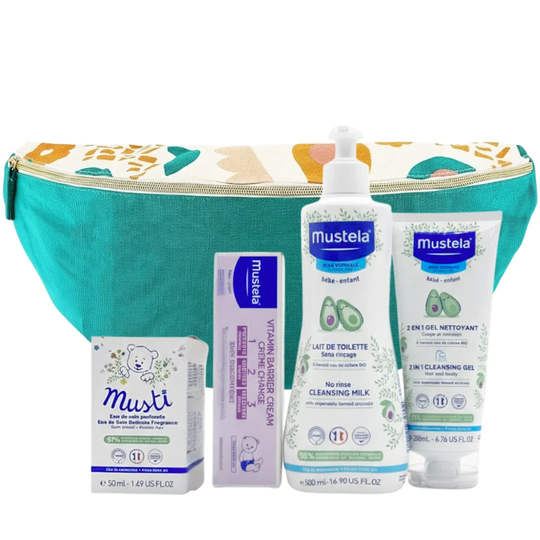 Mustela Sac Banane 2en1 200ml+Creme De Change Peaux Mix+Musti 50ml+lait 500ml Pack