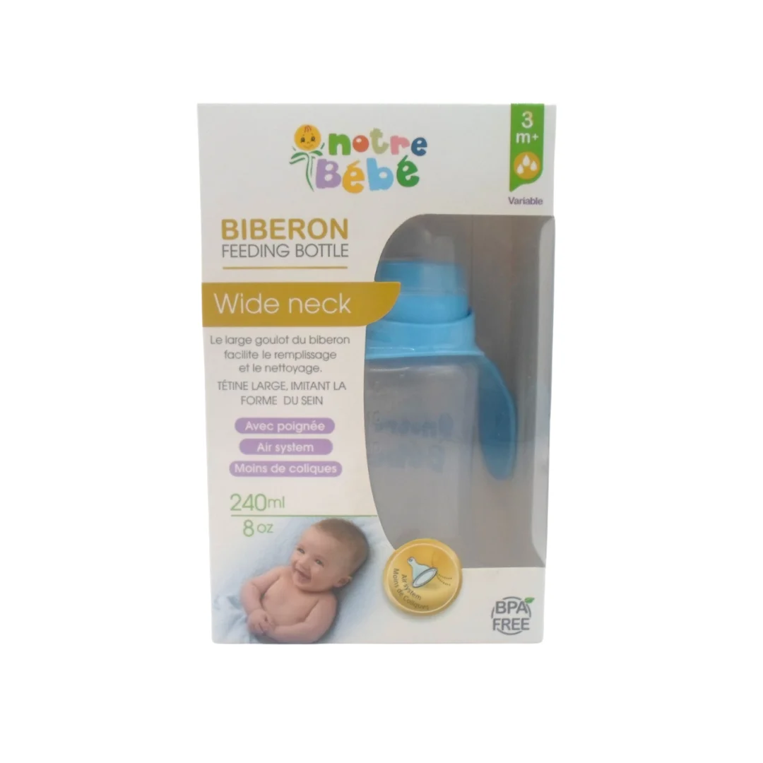 Notre Bebe Biberon Opaque Avec Poignet +3m 240ml – Image 2