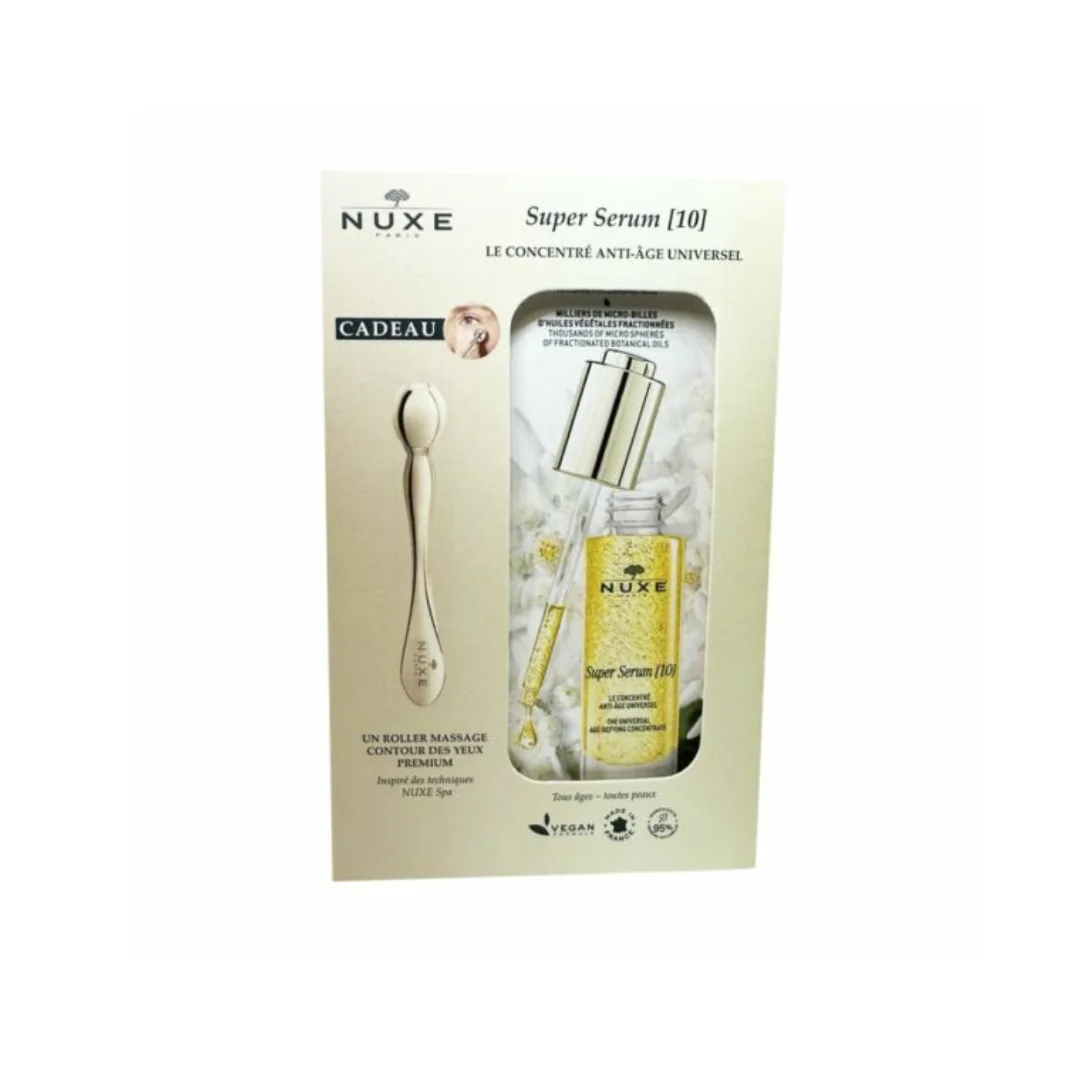Nuxe Super Serum 10 15ml+Roller Massage Contour Des Yeux Pack – Image 2