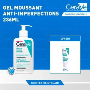 CeraVe Gel Moussant Anti-Imperfections | Peau Grasse à Tendance Acnéique = Miniature Offerte