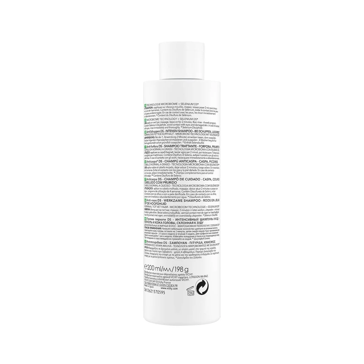 Vichy Dercos Shampoing Traitant Anti-Pelliculaire Cheveux Normaux à Gras | 200ml = Serviette Offerte – Image 3