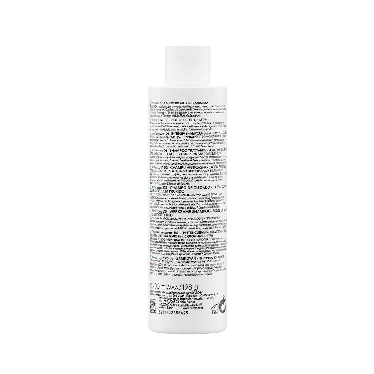 Vichy Dercos Shampoing Traitant Anti-Pelliculaire Cheveux Secs | 200ml = 1 Shampooing miniature Offert – Image 3