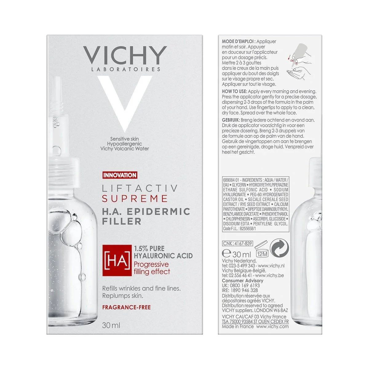Vichy Liftactiv H.A. EPIDERMIC FILLER – RIDES ET FERMETE | Tous types de peaux | 30ml – Image 7